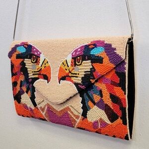 Double Eagle Intricate Hand Crafted High Quality Beaded Crossbody Clutch